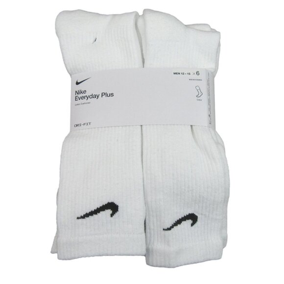 Nike Other - Nike Everyday Plus Crew Socks (6 Pack) Mens Size 12-15 White NEW